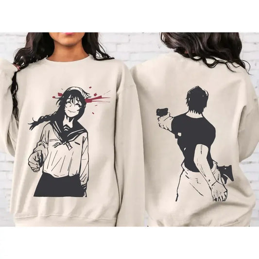 Toji and Amanai Sweatshirt Anime Manga Tee Jujutsu Kaisen Sweatshirt Streetwear Tee Casual Shirt-JJK 2 Sided Unisex...