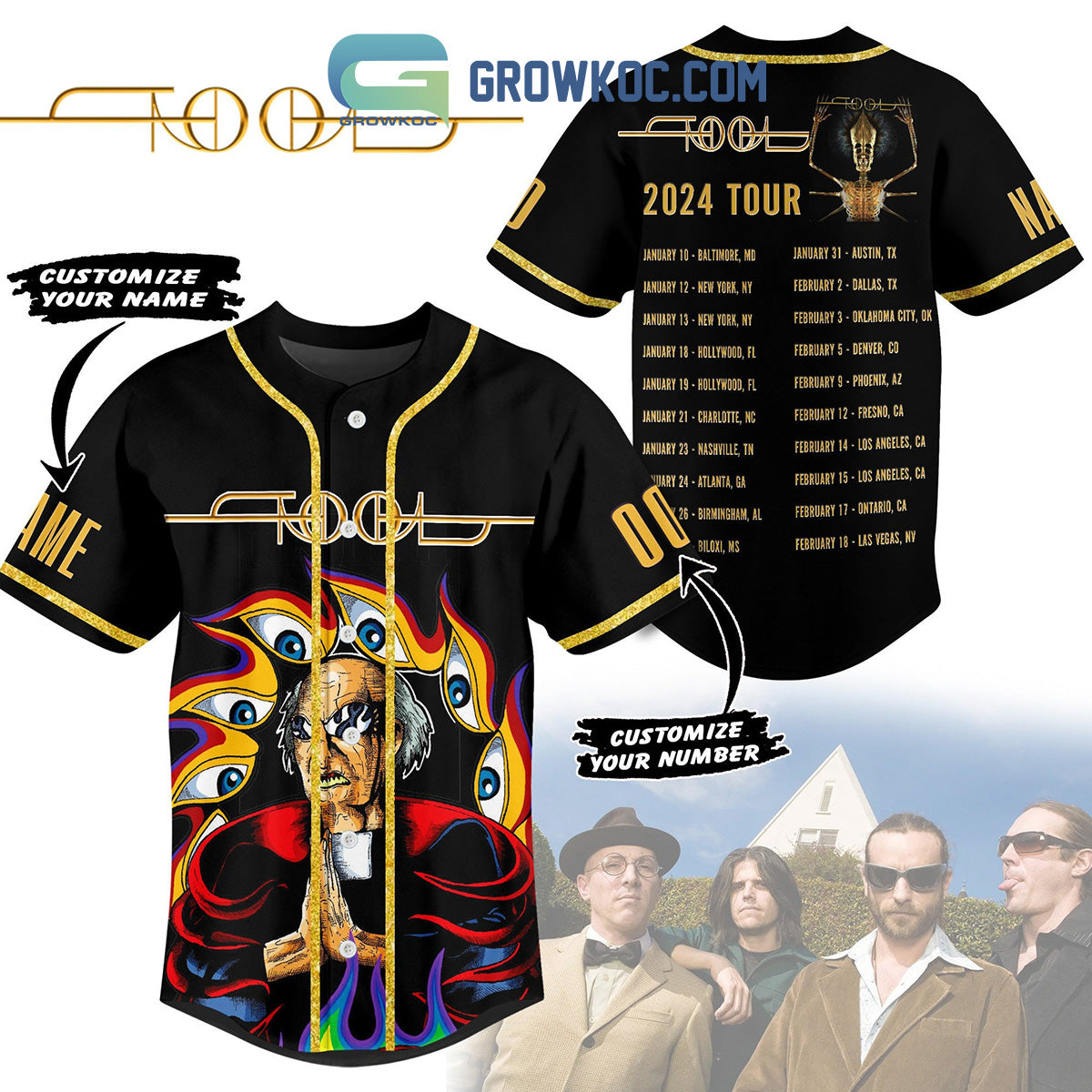 Tool Band 2024 Tour Personalized Baseball Jersey