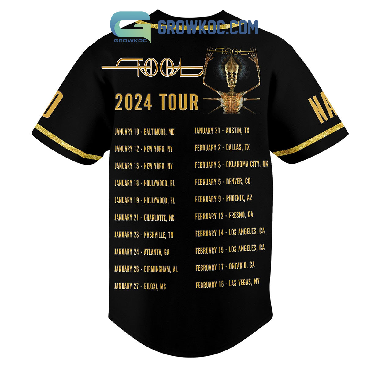Tool Band 2024 Tour Personalized Baseball Jersey