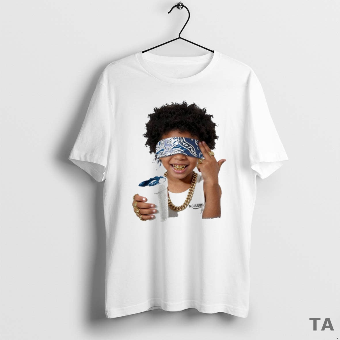 Top Blue Paisley Headscarf Blindfolded Child T Shirt Sweater Hoodie, Sweatshirt | WearSparks.com