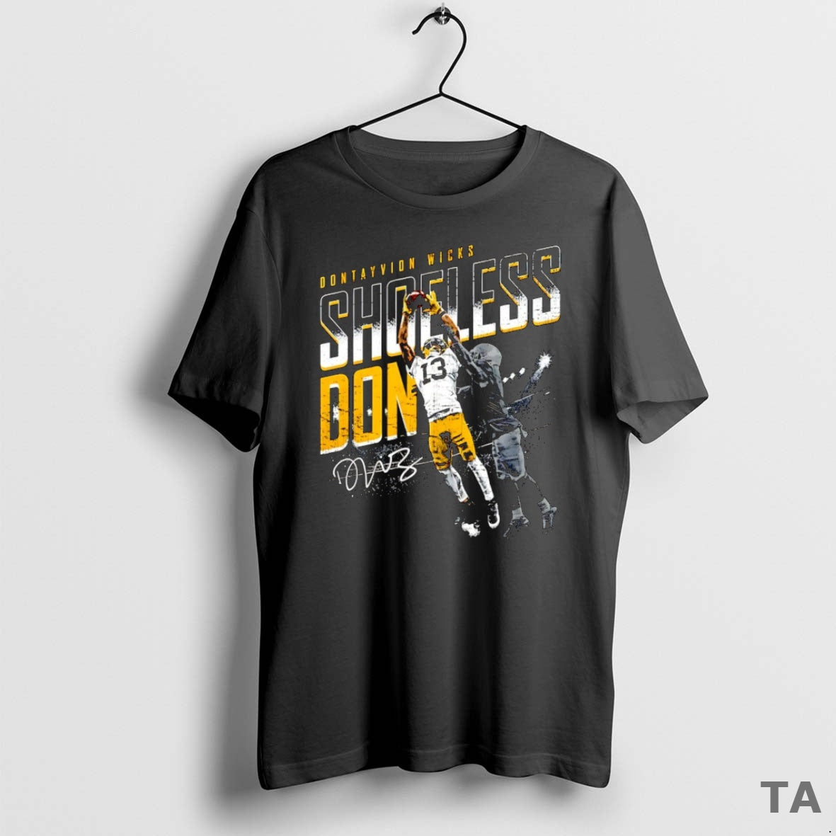 Top Dontayvion Wicks Green Bay Packers Shoeless Catch Signature T Shirt Sweater Hoodie, Sweatshirt | WearSparks.com