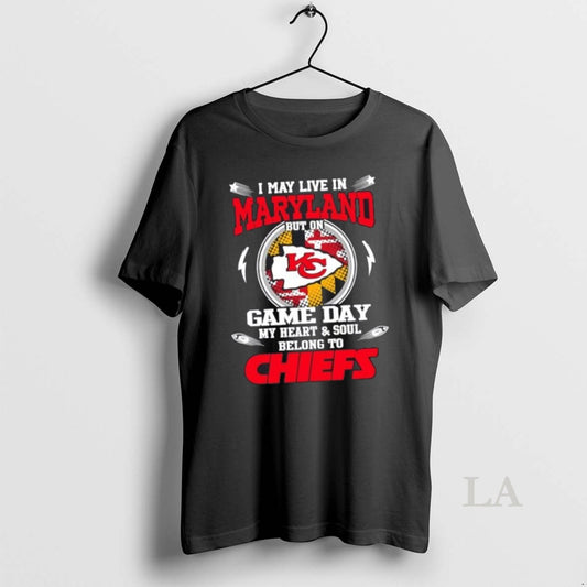 Top I May Live In Maryland But On Game Day My Heart And Soul Belongs