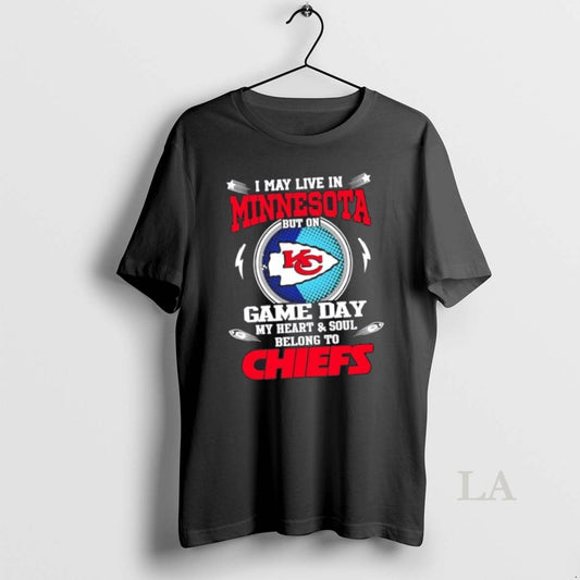 Top I May Live In Minnesota But On Game Day My Heart And Soul Belongs