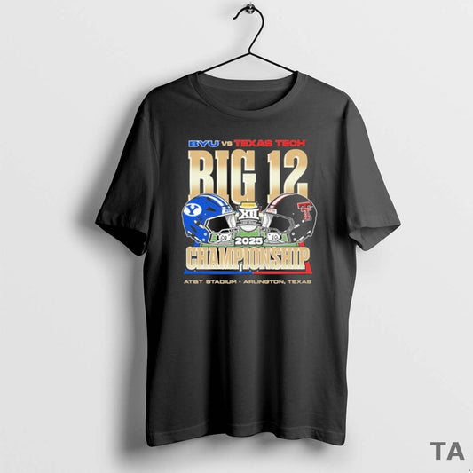 Top Ncaa 2025 Big 12 Football Championship Byu Cougars Vs Texas Tech Red Raiders Att T-Shirts, Hoodie, Sweatshirt