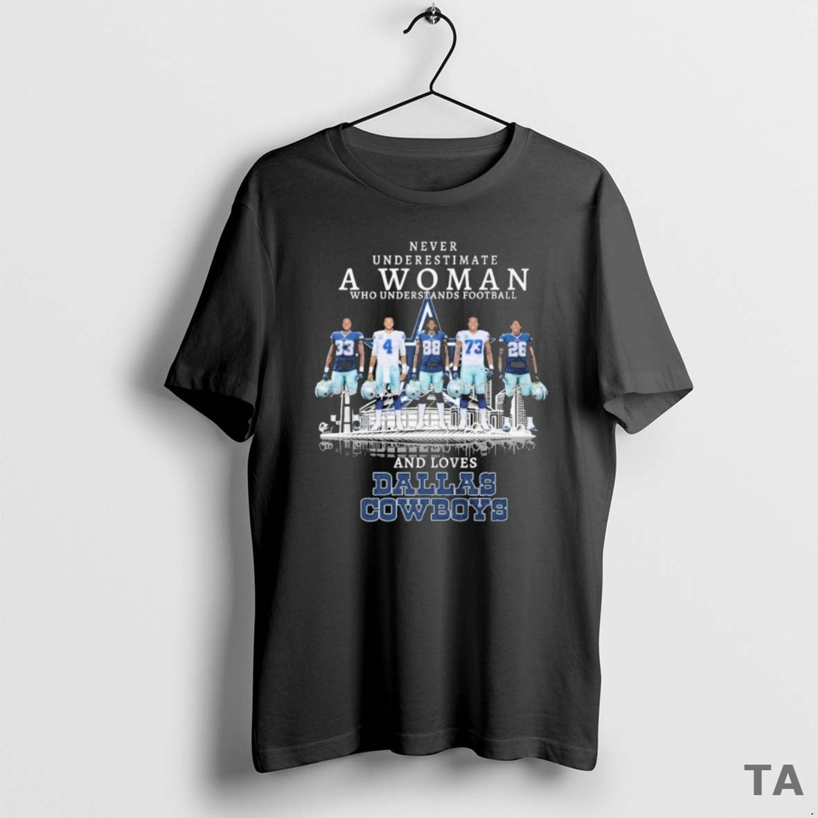 Top Never Underestimate A Woman Who Understands Football And Loves Dallas Cowboys Signatures Players T-Shirts, Hoodie,...