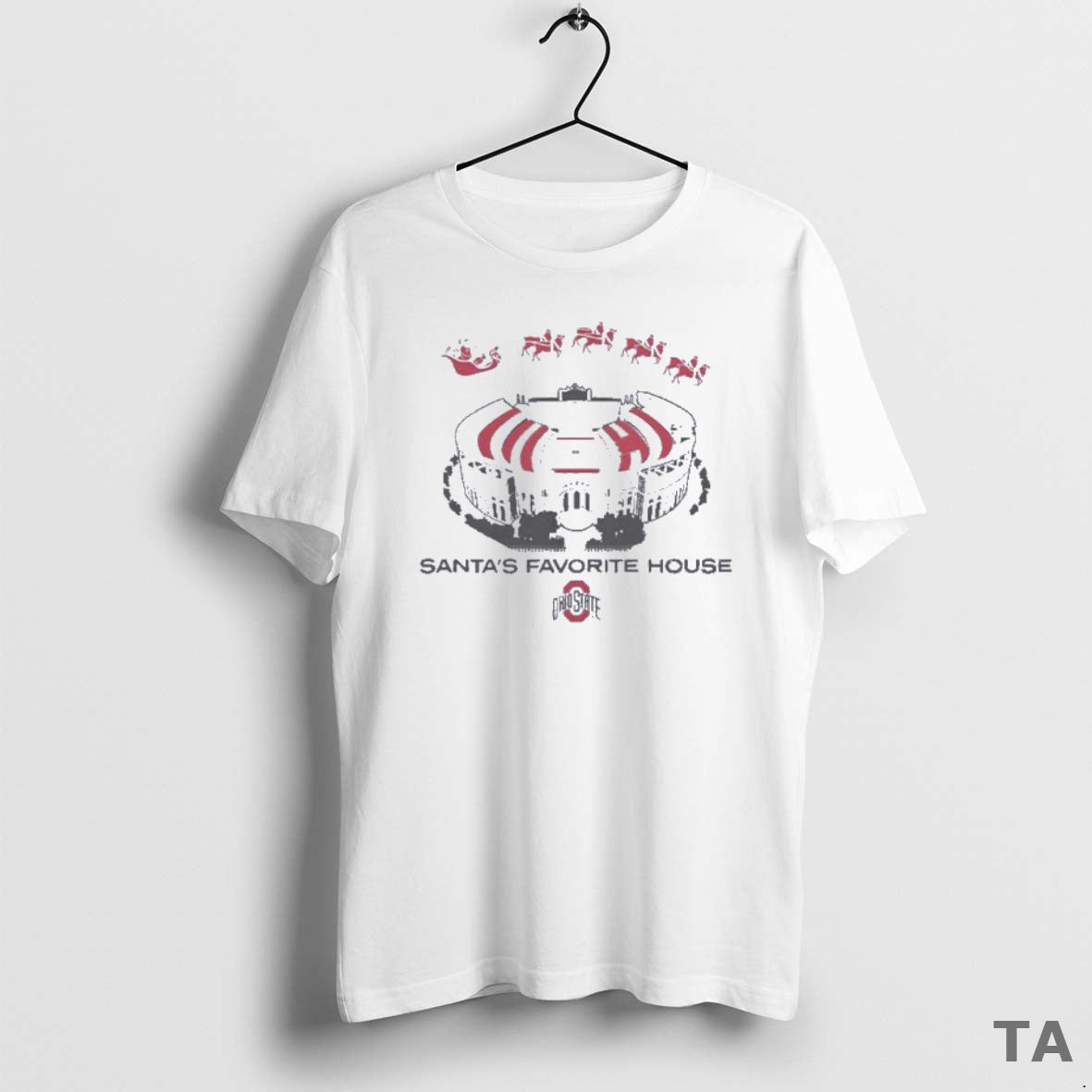 Top Ohio State Football Santas Favorite House Christmas T Shirt Sweater Hoodie, Sweatshirt | WearSparks.com