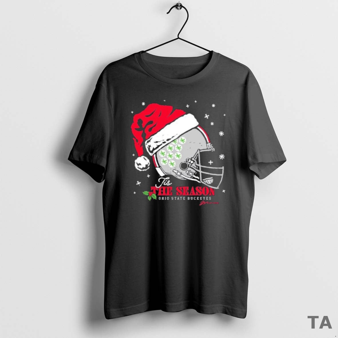 Top Ohio State Santa Helmet Tis The Season T Shirt Sweater Hoodie, Sweatshirt | WearSparks.com