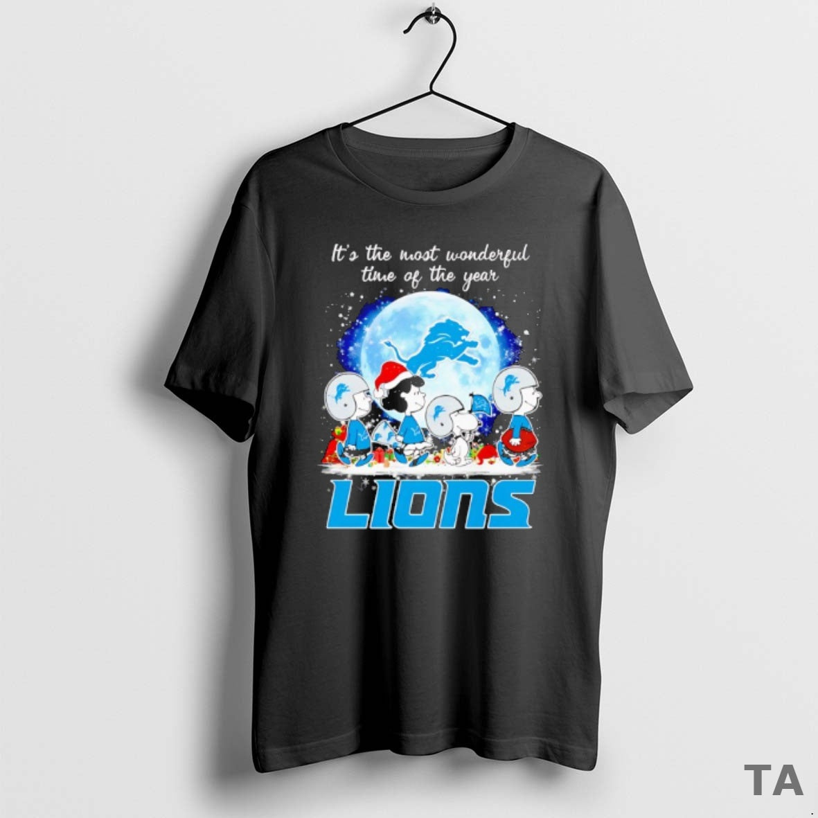 Top Peanuts Characters Detroit Lions Its The Most Wonderful Time Of The Year Christmas T-Shirts, Hoodie, Sweatshirt