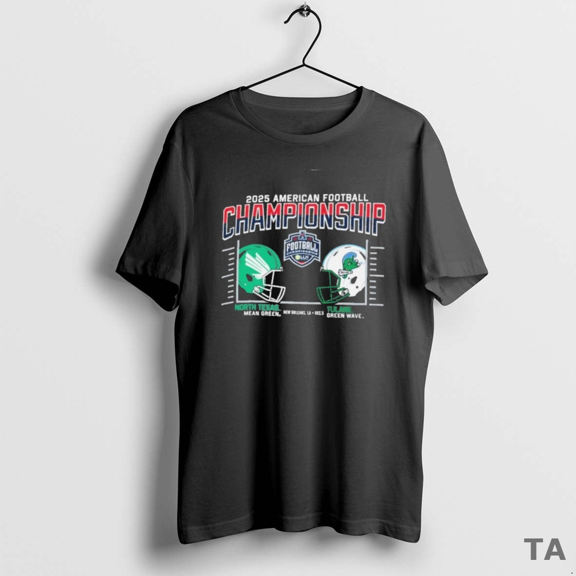 Top Tulane Vs North Texas 2025 Aac Football Championship Duel Helmet T Shirt Sweater Hoodie, Sweatshirt | WearSparks.com