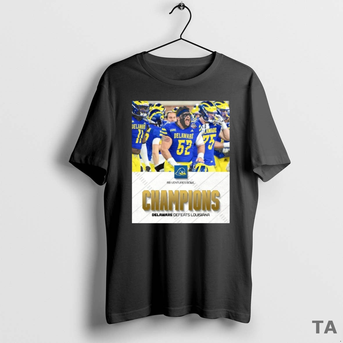 Top Delaware Blue Hens Defeats Louisiana Ragin Cajuns 68 Ventures Bowl Champions T Shirt Sweater Hoodie, Sweatshirt
