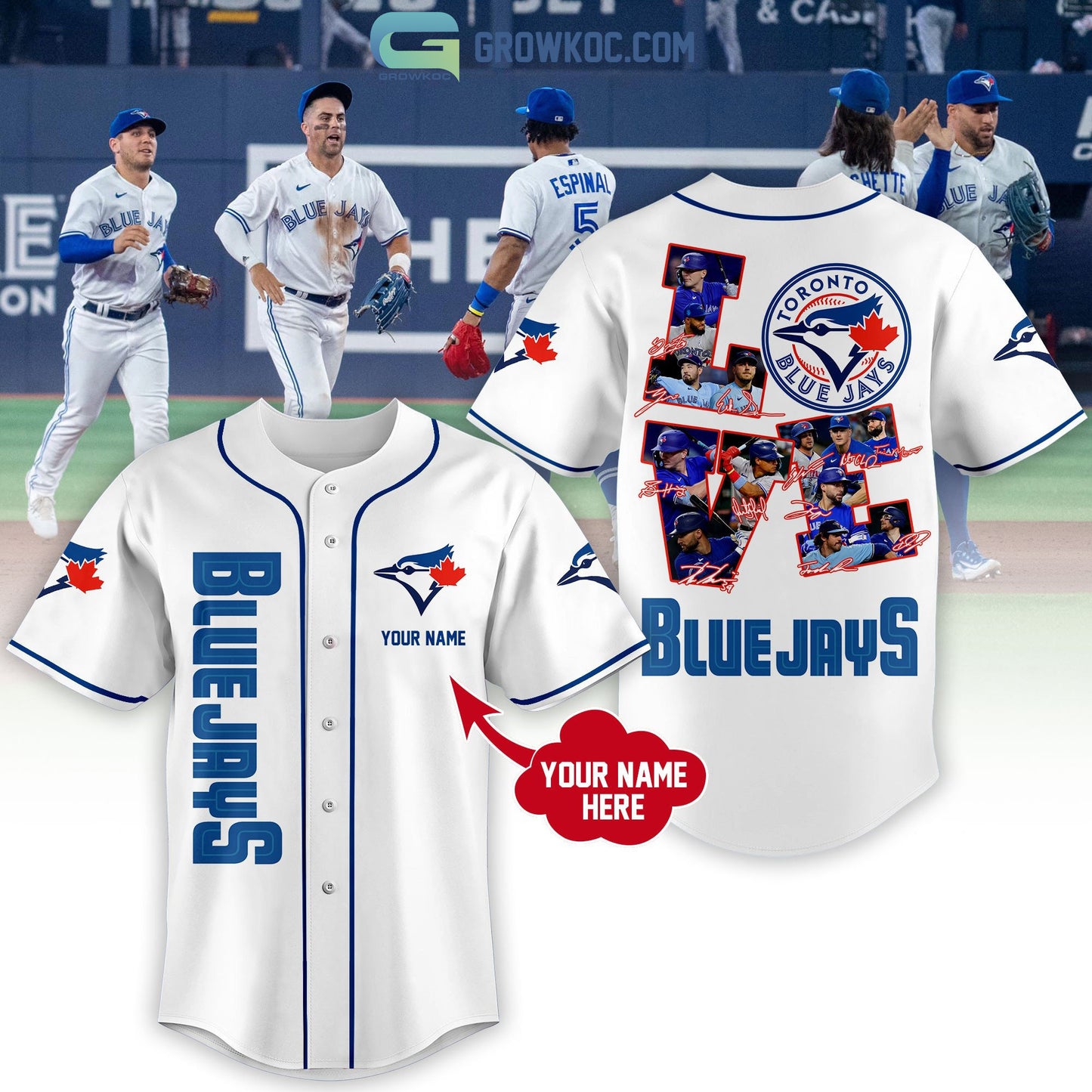 Toronto Blue Jays Love Team Personalized Baseball Jersey