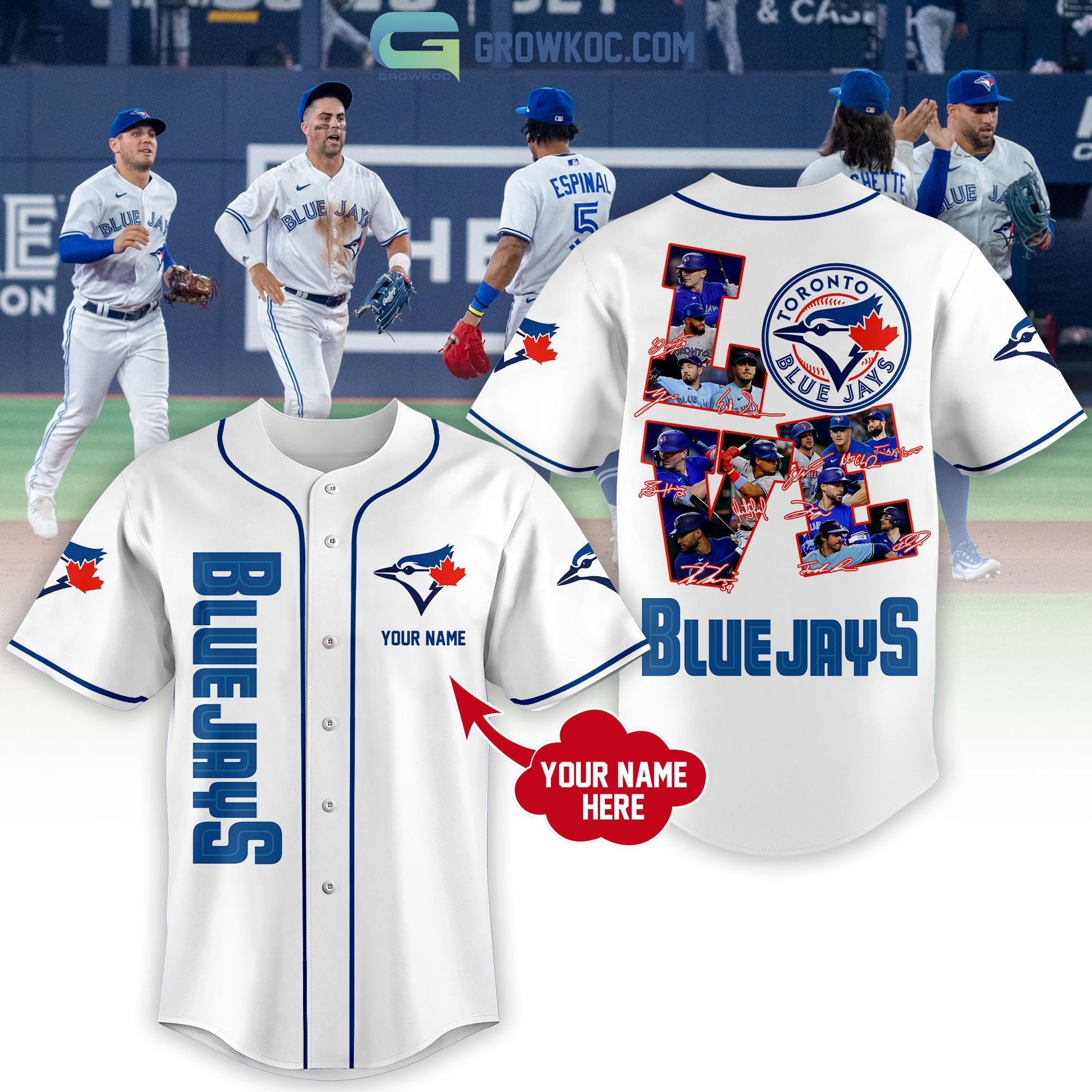 Toronto Blue Jays Love Team Personalized Baseball Jersey