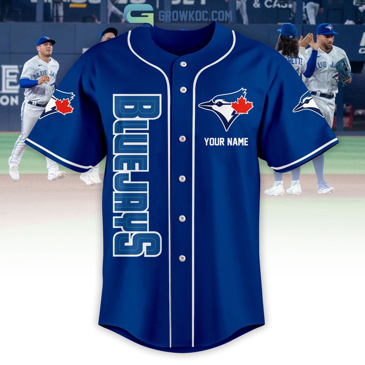 Toronto Blue Jays Love Team Personalized Blue Deisgn Baseball Jersey