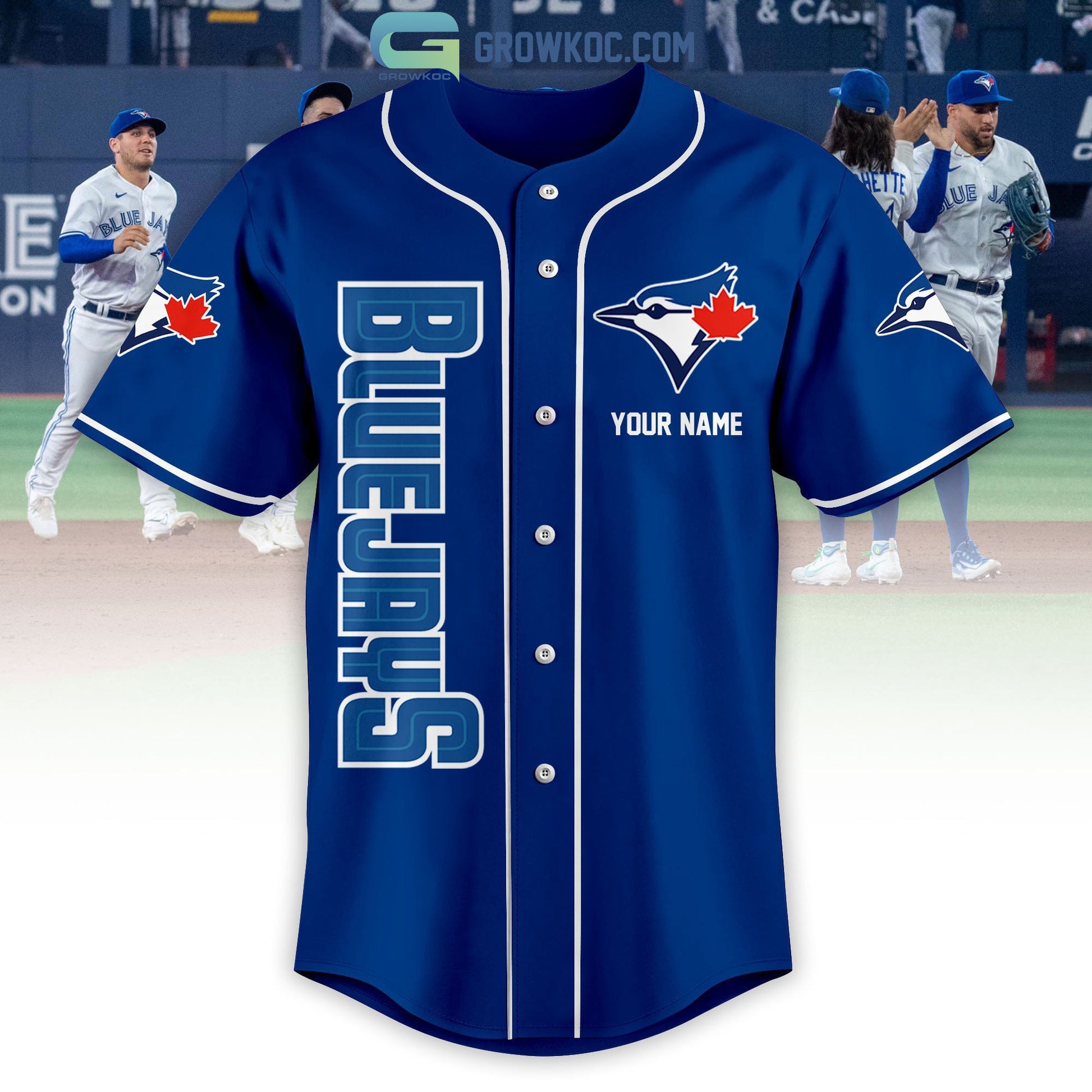 Toronto Blue Jays Love Team Personalized Blue Deisgn Baseball Jersey