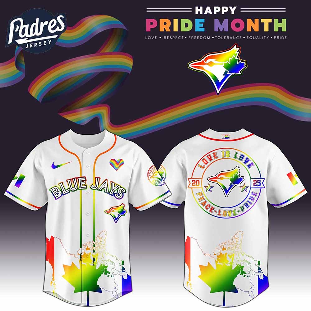 Toronto Blue Jays MLB x Happy Pride Month Baseball Jersey - Padres Jersey Oasis: Elevate Your Baseball Style... (Image 1)