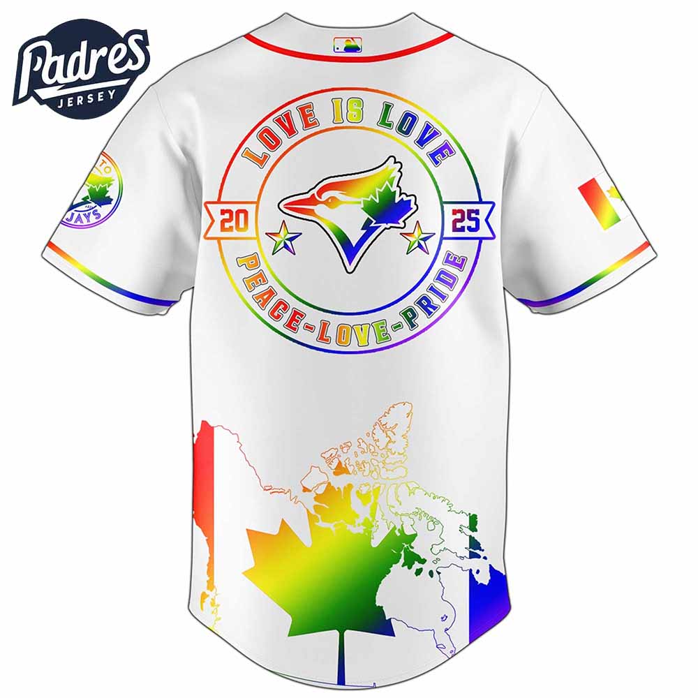 Toronto Blue Jays MLB x Happy Pride Month Baseball Jersey - Padres Jersey Oasis: Elevate Your Baseball Style... (Image 2)