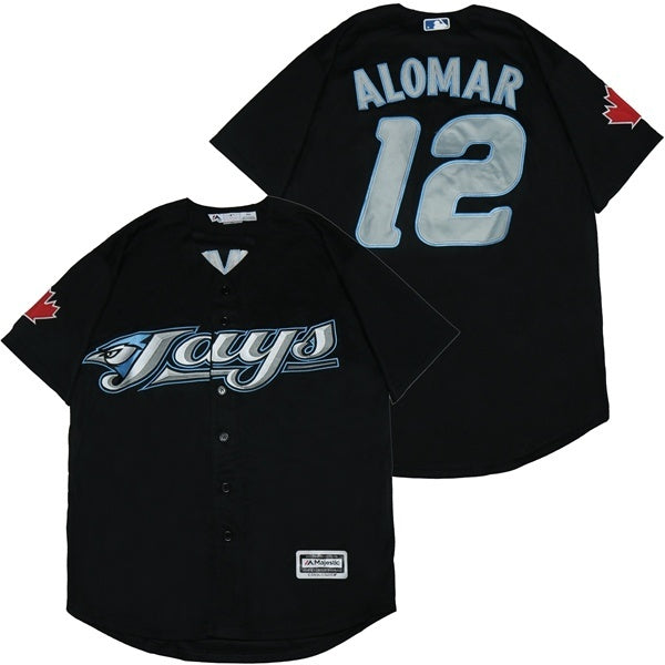 Toronto Blue Jays #12 Roberto Alomar Blue Jays 12 Black Fan Inverted