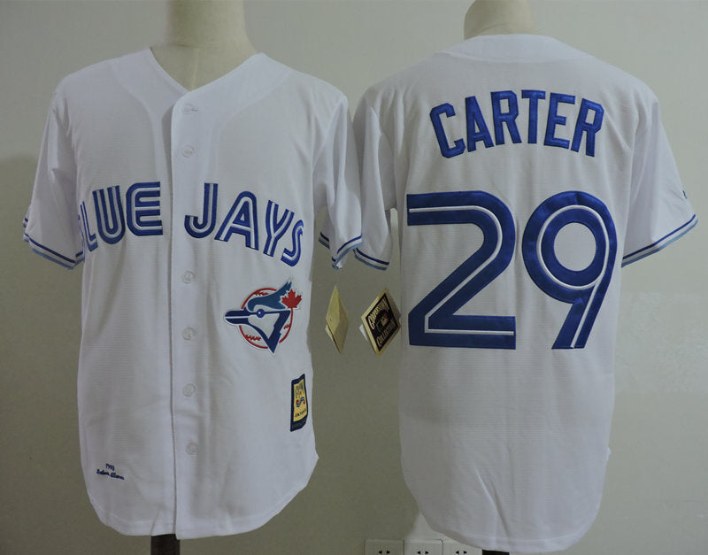 Toronto Blue Jays #29 Joe Carter White Retro 1993