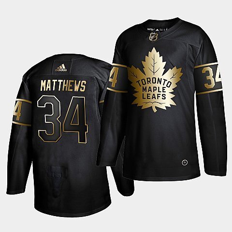 Toronto Maple Leafs #34 Auston Matthews Golden Edition Black Authentic Jersey Limited
