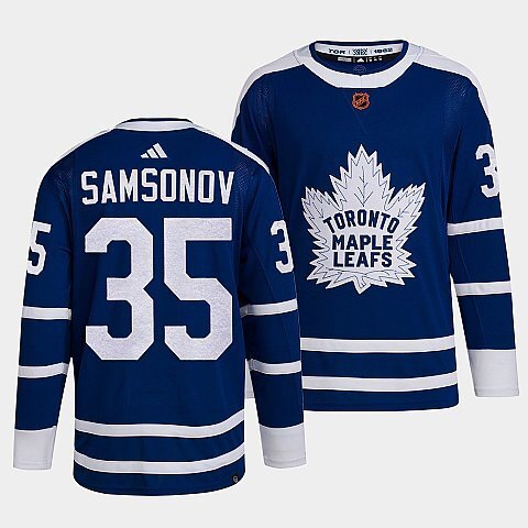 Toronto Maple Leafs #35 ilya-samsonov-blue-2022reverse-retro-2.0-authentic-primegreen-jersey