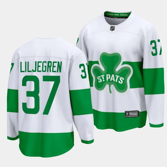 Toronto Maple Leafs #37 Timothy Liljegren 2024 St. Patricks Alternate White