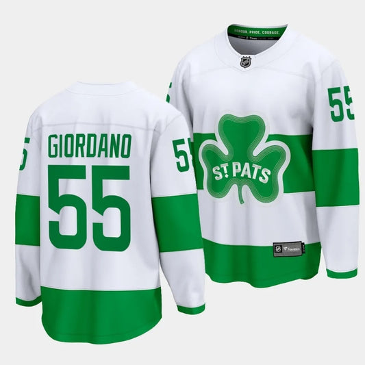 Toronto Maple Leafs #55 Mark Giordano 2024 St. Patricks Alternate White Jersey