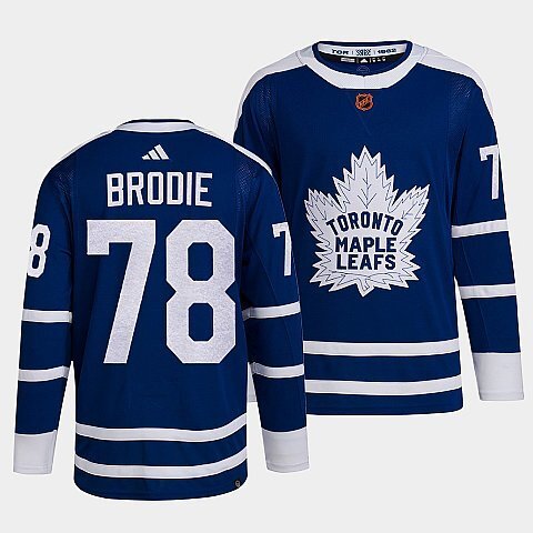 Toronto Maple Leafs #78 t.j.-brodie-blue-2022reverse-retro-2.0-authentic-primegreen-jersey