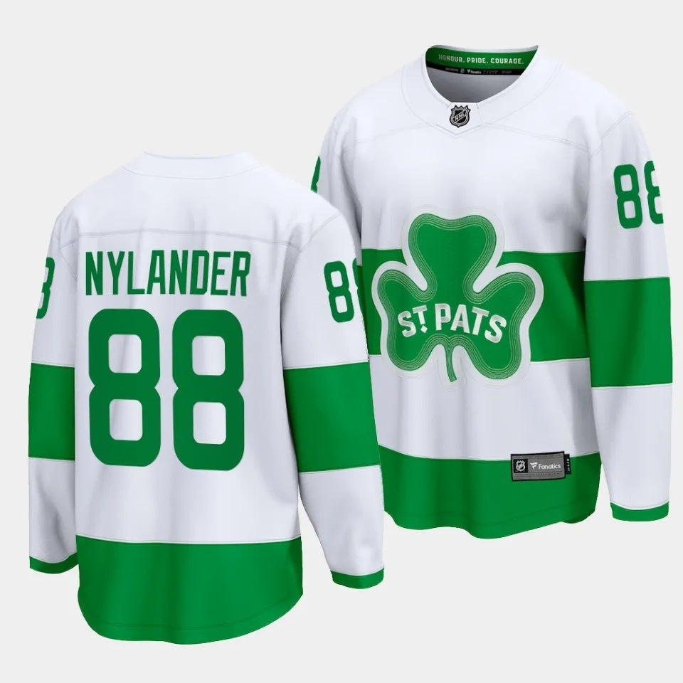 Toronto Maple Leafs #88 William Nylander 2024 St. Patricks Alternate White Jersey