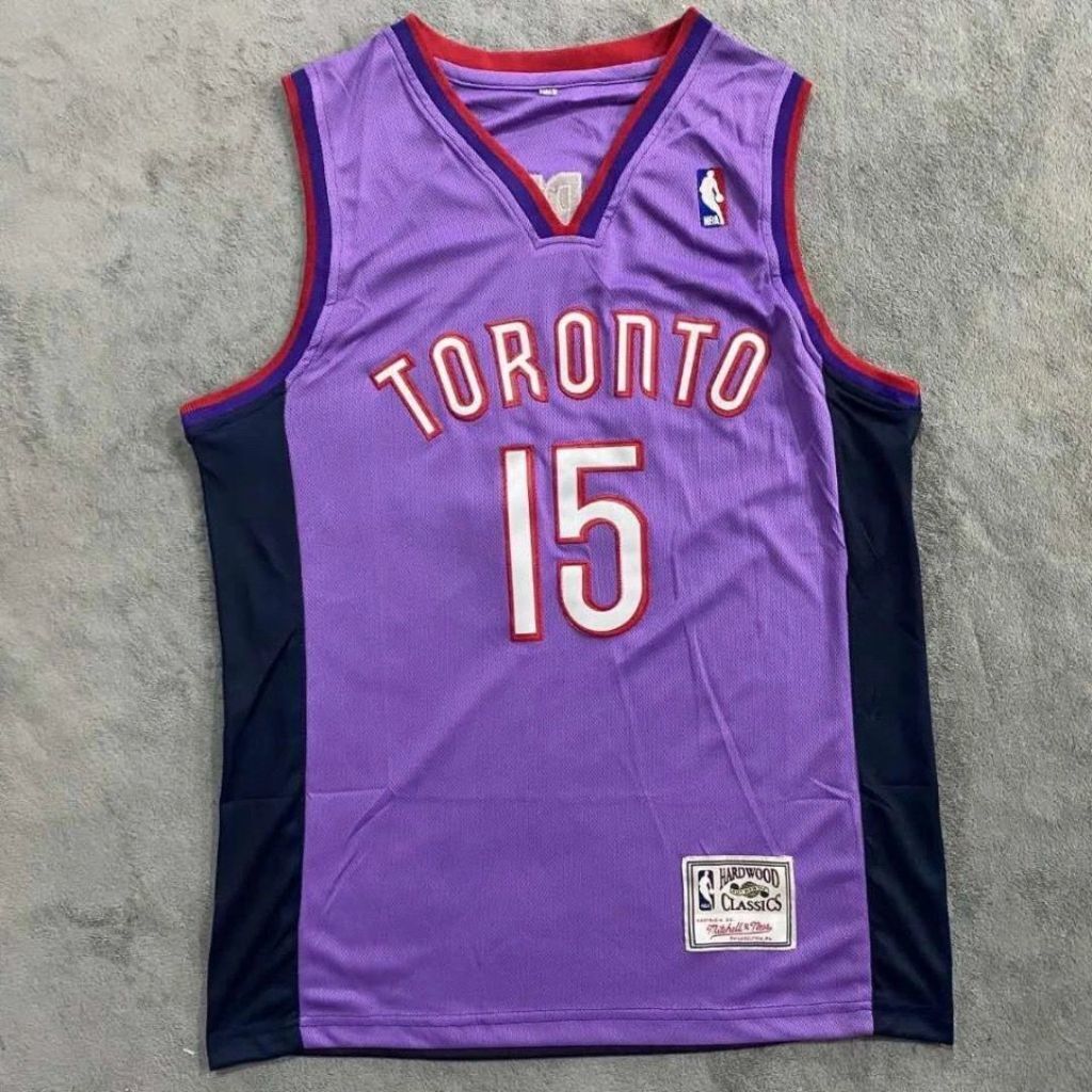 Toronto Raptors 15 carter m&n jersey purpleblack Style 3