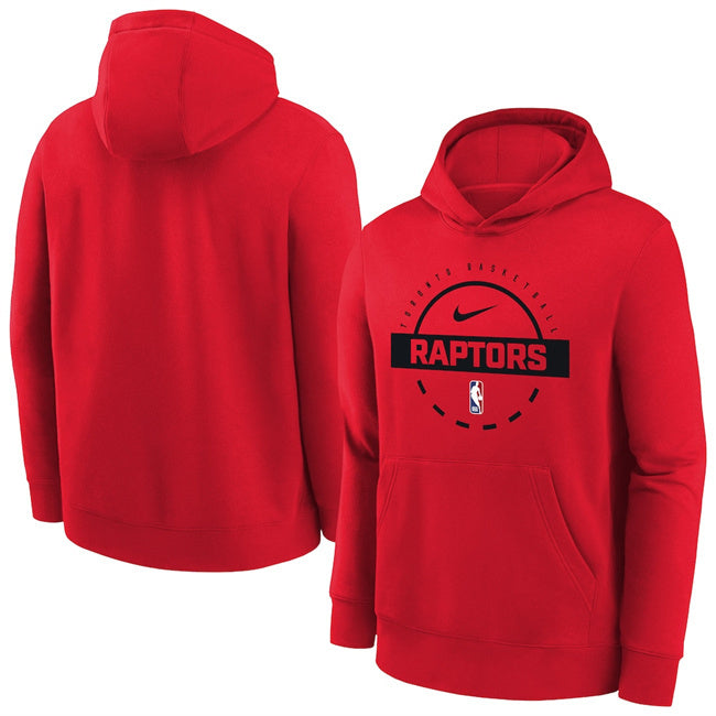 Toronto Raptors Red 2025 26 Practice Club Pullover Hoodie2