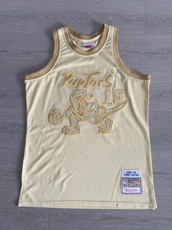 Toronto Raptors #15 Carter 1998-99 authentic jersey gold Style 3