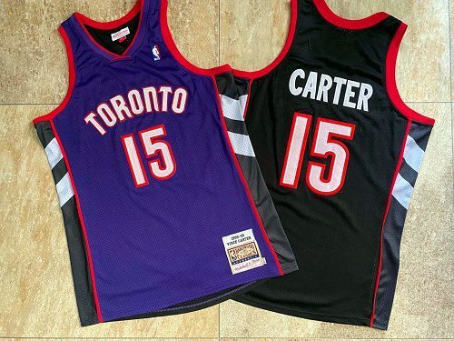 Toronto Raptors #15 Vince Carter Mitchell&ness Carter 1999-00 Raptors 15 # AU Retro Front Purple Back Black Jersey