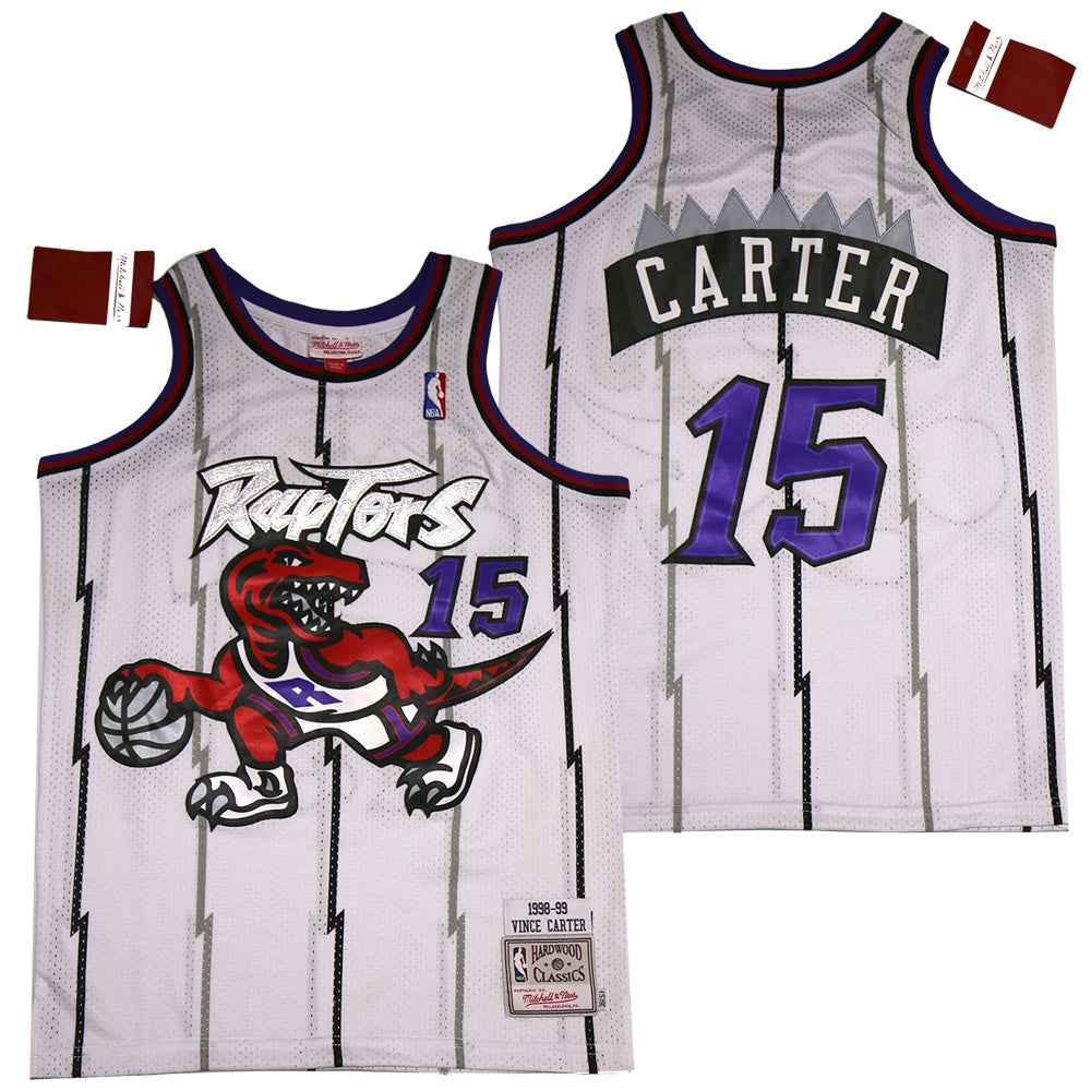 Toronto Raptors #15 Vince Carter Raptors 15 White Retro Style 2