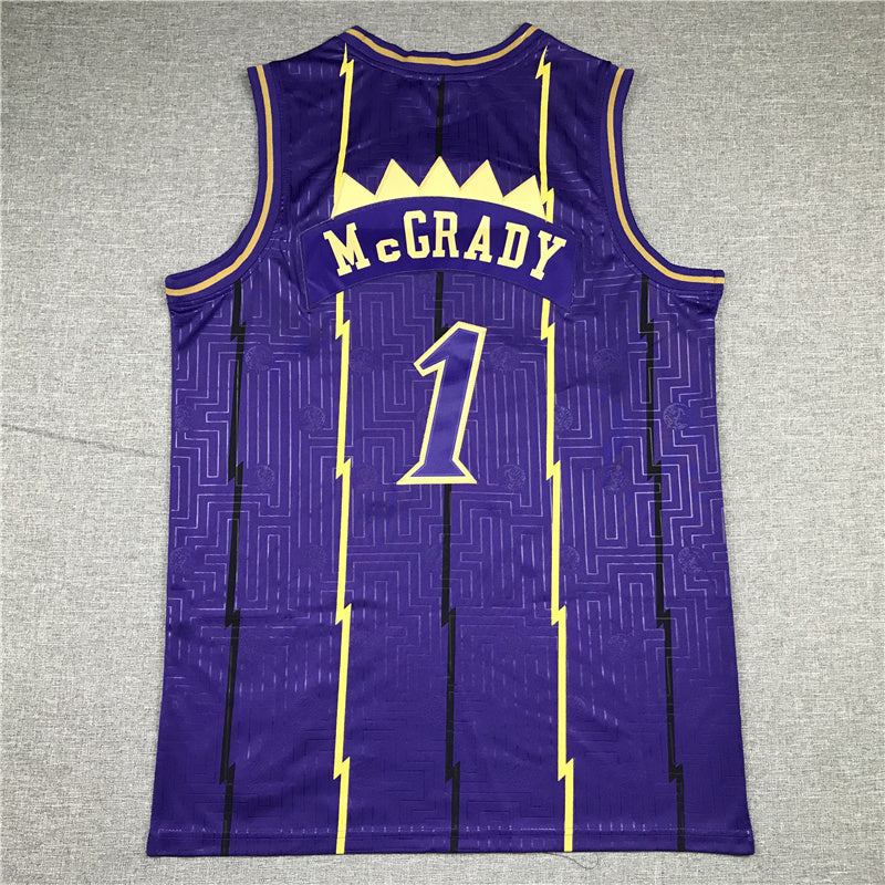 Toronto Raptors #1 Tracy McGrady Raptors 1 Edition Purple Big Dragon Style 1