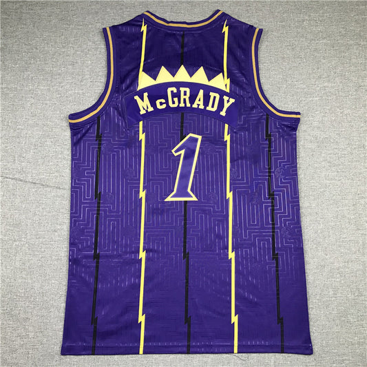 Toronto Raptors #1 Tracy McGrady Raptors 1 Edition Purple Big Dragon Style 1