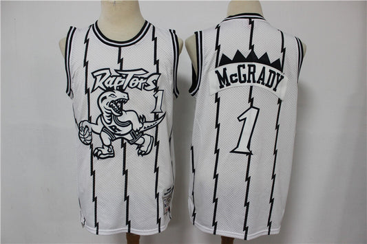 Toronto Raptors #1 Tracy McGrady Raptors 1 # White Big Dragon Limited Edition Jersey