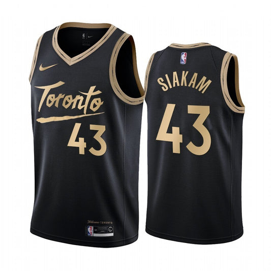 Toronto Raptors #43 Pascal Siakam 21 Season New City Edition Raptors 43 # Karl · Black Jersey