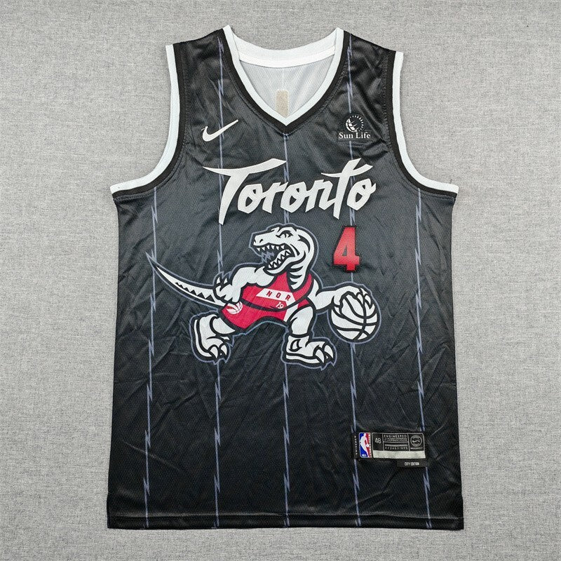 Toronto Raptors #4 Scottie Barnes 26 Raptors 4 Black City Edition Style 2