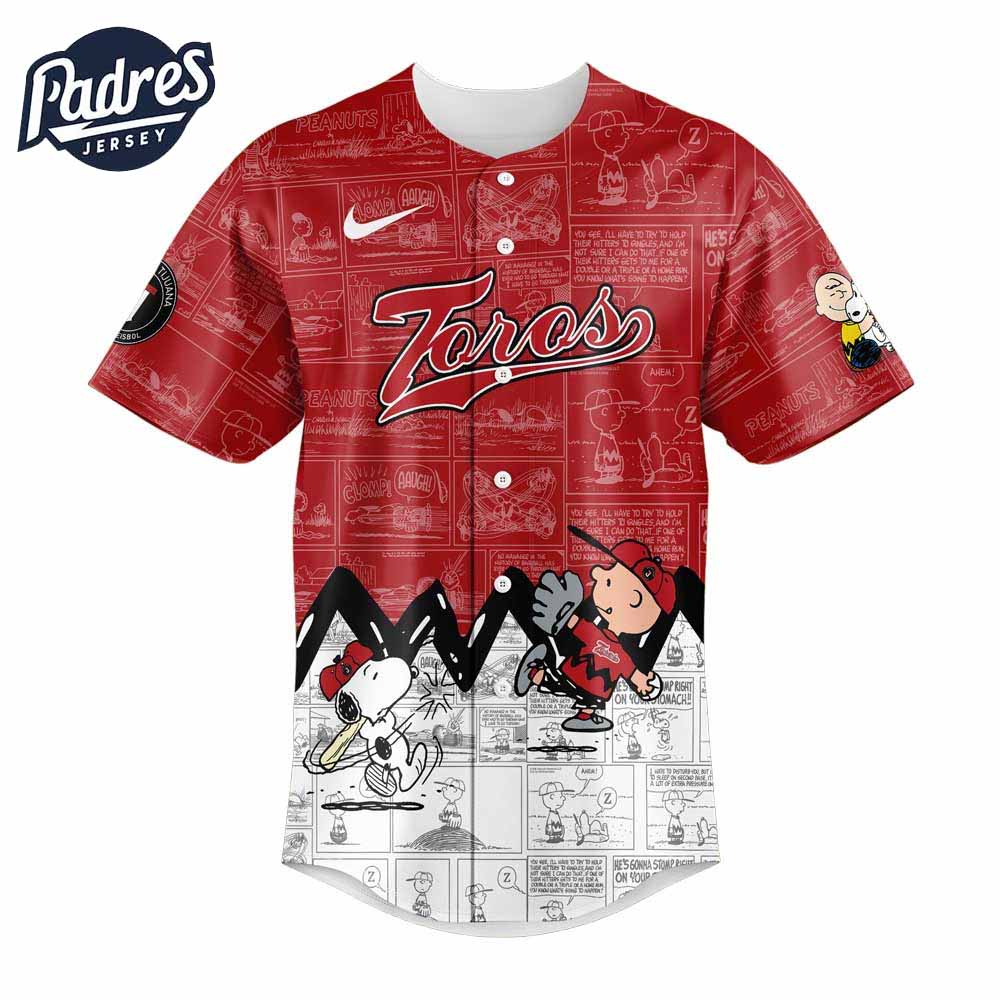 Toros De Tijuana Peanuts Baseball Jersey - Padres Jersey Oasis: Elevate Your Baseball Style Game T-Shirts,... (Image 1)