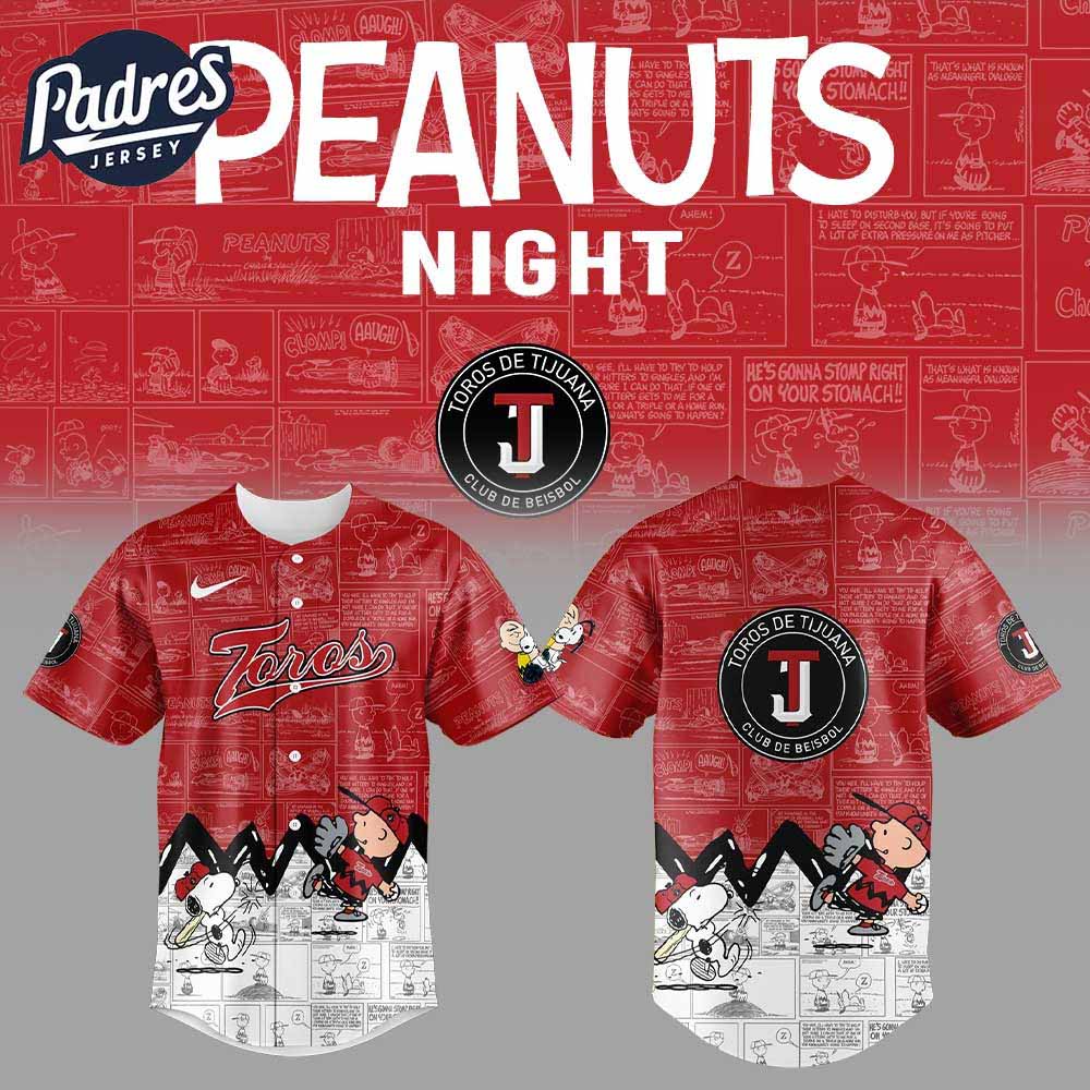 Toros De Tijuana Peanuts Baseball Jersey - Padres Jersey Oasis: Elevate Your Baseball Style Game T-Shirts,... (Image 3)