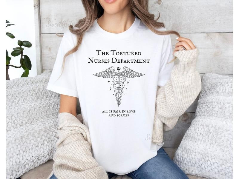 Tortured Nurses Department T-Shirt, Funny Nurse T-Shirt, Trending Nurse Memes, Registered Nurse, All is Fair T-shirt,...