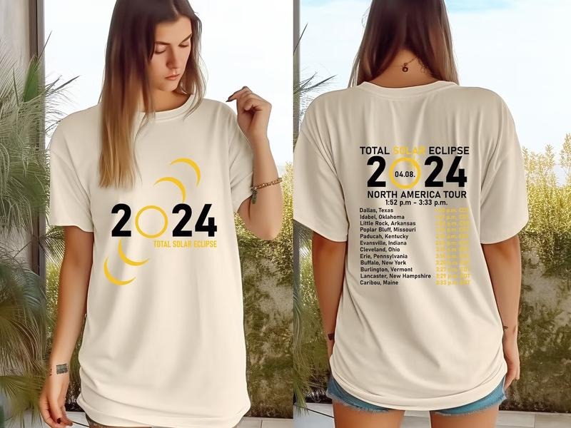 Total Solar Eclipse 2024 T-Shirt DRG, Double-Sided T-Shirt, April 8th 2024 T-Shirt, Eclipse Event 2024 T-Shirt DRG,...