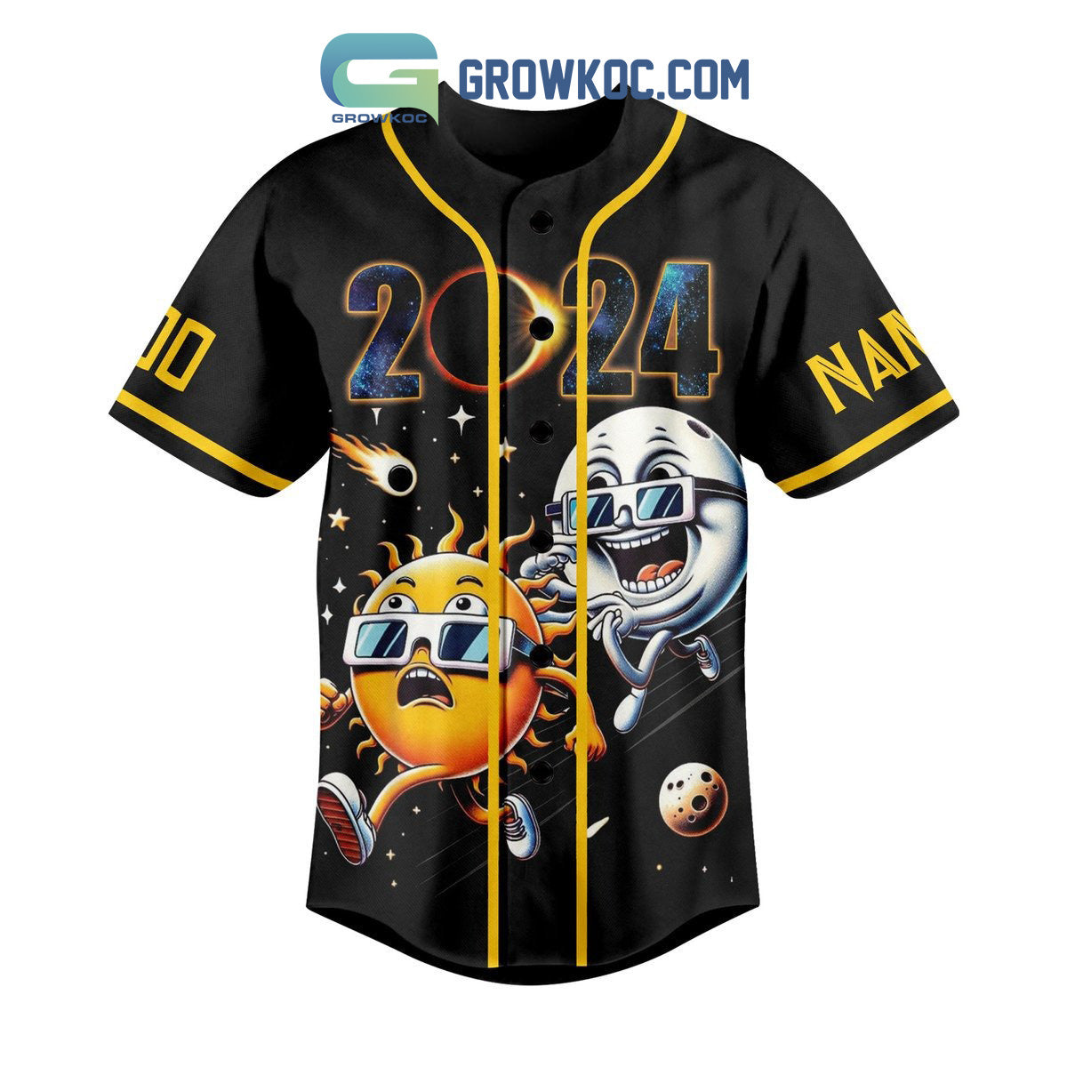 Total Solar Eclipse 2024 The Sun Is Getting Mooned Fan Personalized Baseball Jersey
