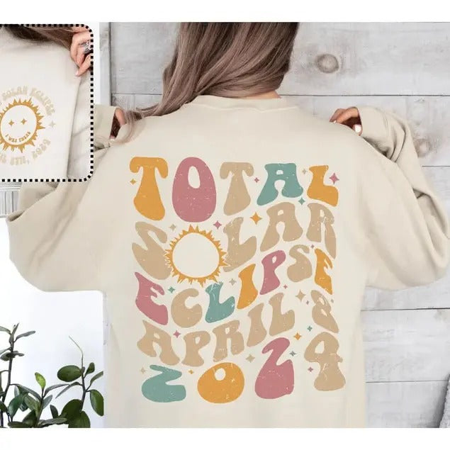 Total Solar Eclipse Sweatshirt, 2024 Solar Eclipse Gift, April 8 2024, Astronomy Sweatshirt T-Shirts, Hoodie | WearSparks.com