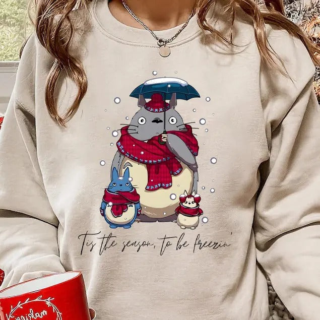Totoro Christmas Sweatshirt, Totoro Sweatshirt, Studio Ghibli Shirt, Spirited Away, Miyazaki Hayao, Studio Ghibli Fans,...