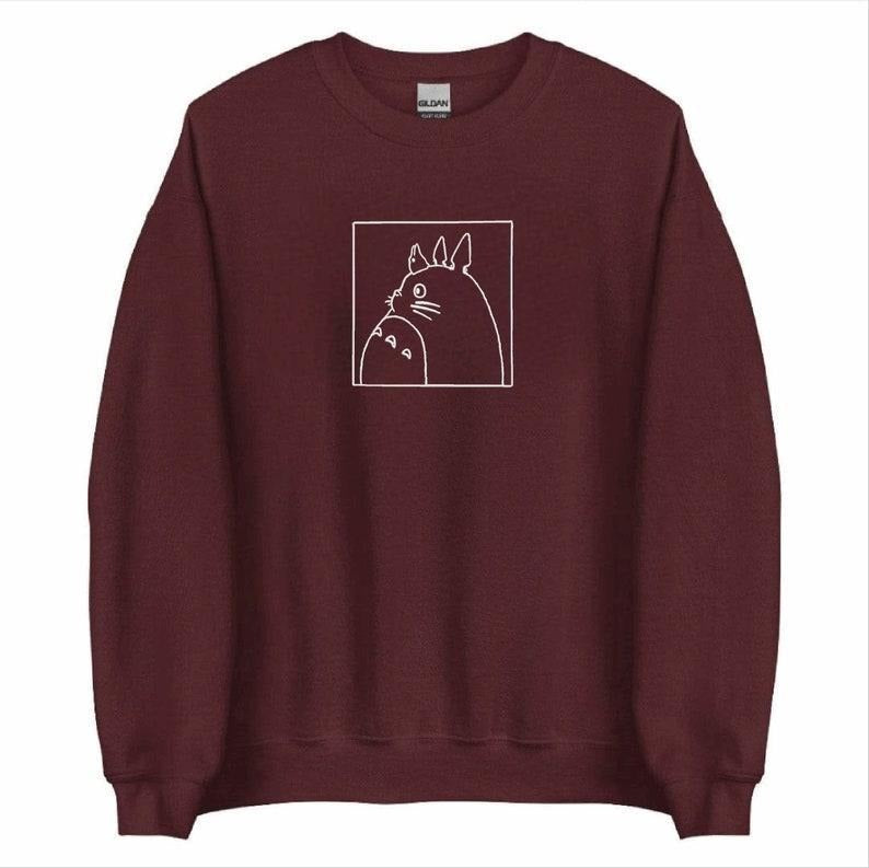Totoro Outline Sweatshirt, Ghibli Studio Sweatshirt, Anime Sweatshirt, Anime Merch T-Shirts, Hoodie | WearSparks.com