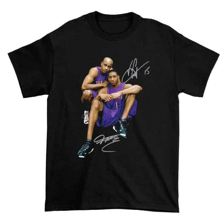 Tracy McGrady Vince Carter Signed Vintage 90s Graphic T-shirt Cotton Tee, Short Sleeve, Fan Gift, Menswear Top,...