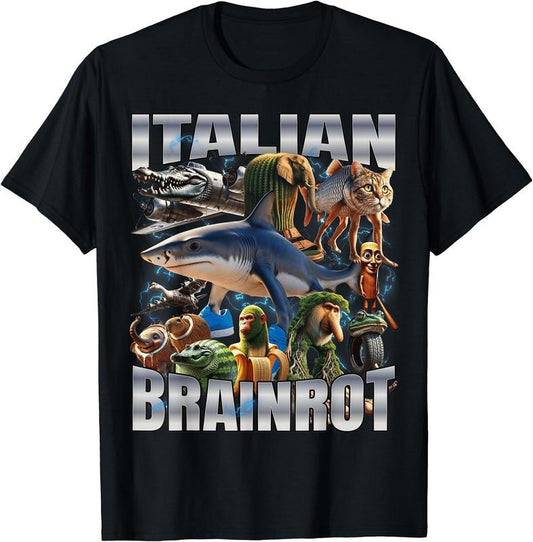 Tralalero Tralala Bombardino Crocodilo - Italian Brainrot T-Shirt | Unisex Cotton Tee Gift, Crewneck, Short Sleeve...