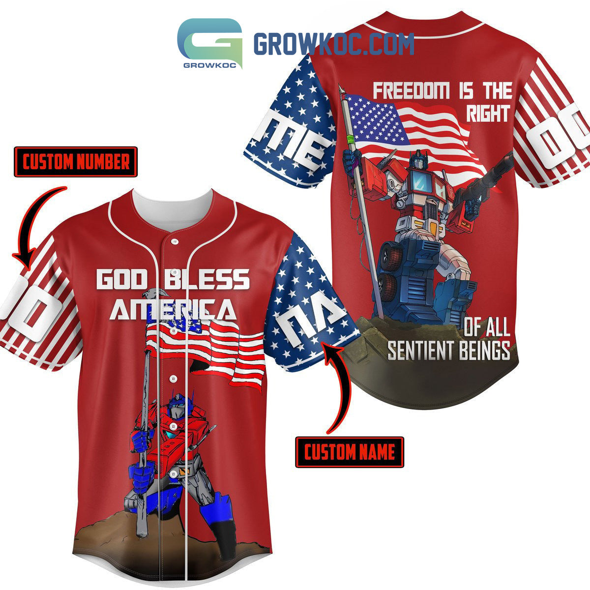 Transformers Autobot The Optimus Prime Fan Personalized Baseball Jersey