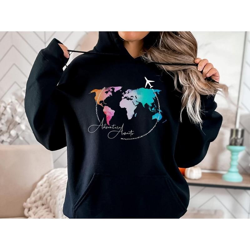 Traveler Sweatshirt, Travel Gift, Vacation Sweatshirt, Travel Lover, World Map Shirt, Airplane Mode Shirt, Exchange...
